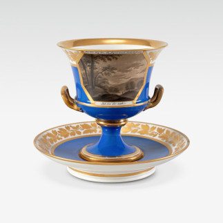 Objektgeschichte Pokal mit Darstellungen nach J. W. Goethe Deutsch