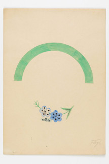 Entwurf: Tellerdekor "Luftblaue Blüten"