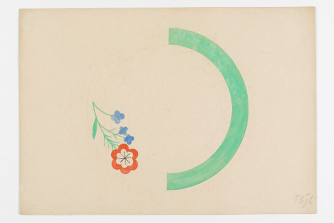 Entwurf: Tellerdekor "Mohn und Vergißmeinnicht"