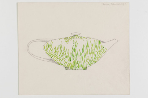 Entwurf: Teekanne mit Grasdekor