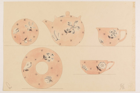 Entwurf: Teeservice Blüten und Obst