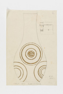 Entwurf: Vase mit Golddekor, monogrammiert ER. (Ena Rottenberg), datiert 1934