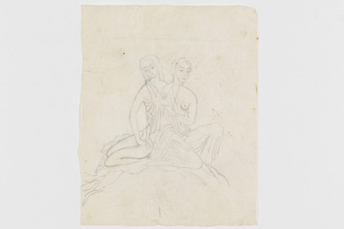 Entwurf: Sitzende Frauen in antikisierenden Roben