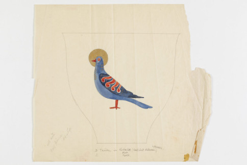 Entwurf: Vasendekor mit christlichem Taubenmotiv