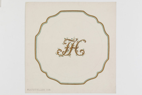 Entwurf: Platzteller mit Monogramm FT