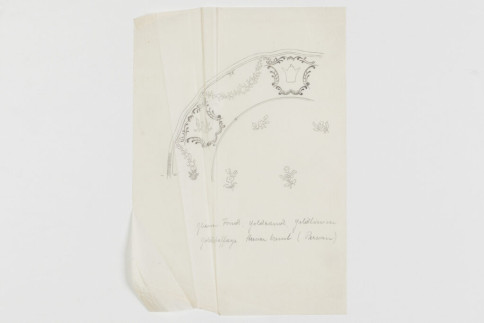 Entwurf: Teller mit persischer Pahlavi-Krone, um 1935