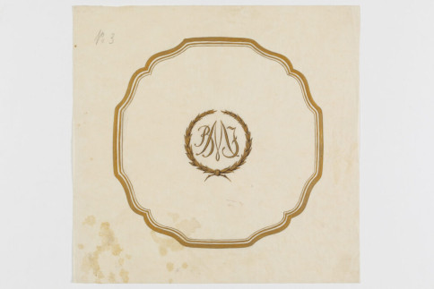 Entwurf: Teller mit Monogramm BMJ