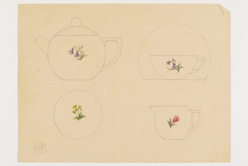 Entwurf: Teeservice mit heimischen Frühlingsblumen