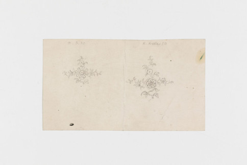 Entwurf: "Indianische" Blütenzweige für eine Kaffeekanne