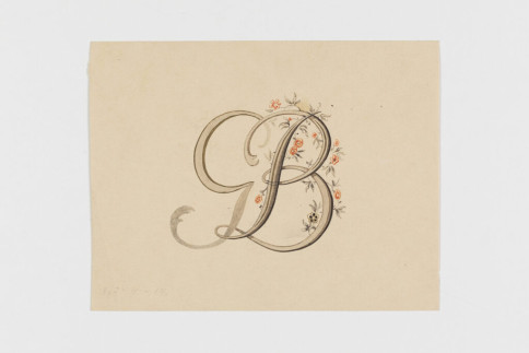 Entwurf: Monogramm GB mit Indianischen Blüten, Unbekannte:r Entwerfer:in