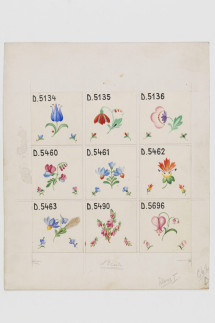 Entwurf: Neun Gartenblumen mit Streuern, Edwin Breideneichen (1894-1961)