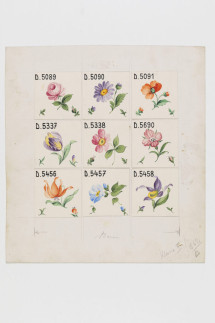 Entwurf: Neun Muster mit Einzelblumen