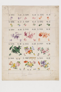 Entwurf: Fünfzehn "Alt-Wiener Blumen", Edwin Breideneichen (1894-1961)