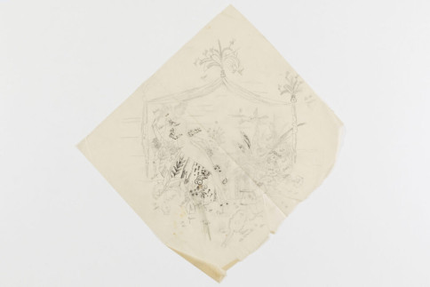 Entwurf: Dame mit Fächer